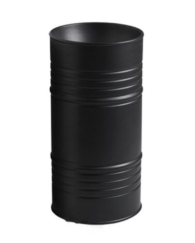 Kerasan serie Artwork Barrel lavabo in ceramica freestanding nero matt Ø45x h.90 cm art.4742K31 scarico a suolo completo di sifone e tubo flessibile